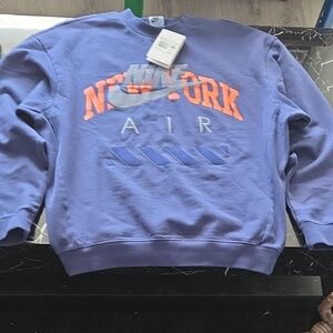Nike Men's Blue and Orange Sweater